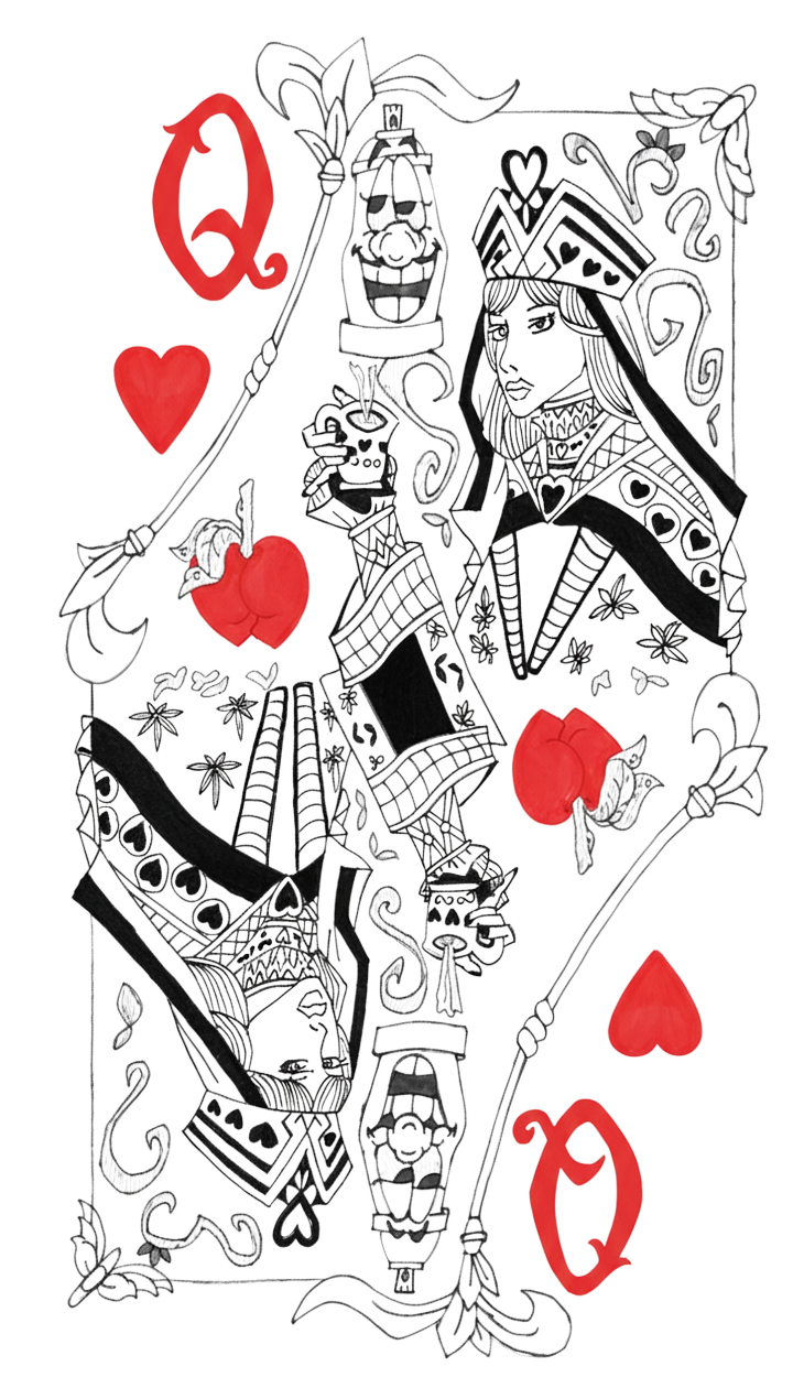 AB'PlayinCard Queen of Hearts Tee
